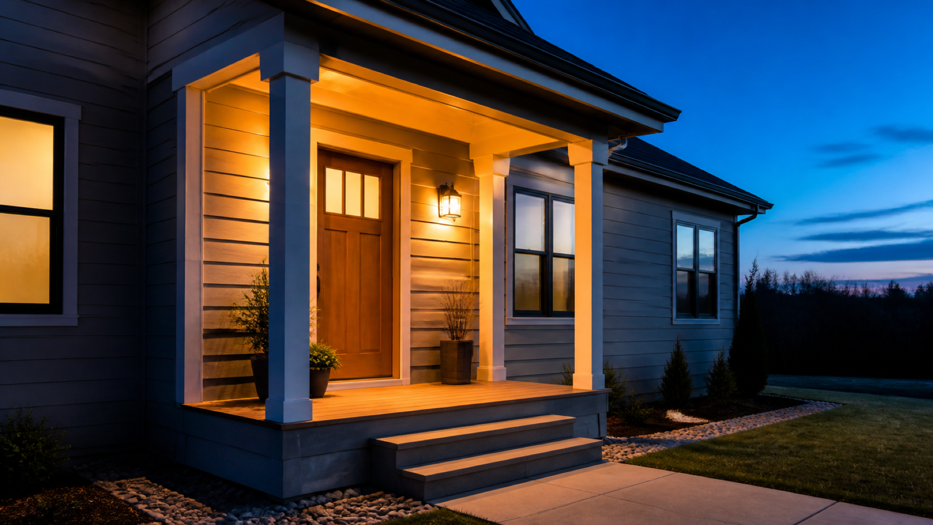 A warm porch at dusk — the point of all of it
